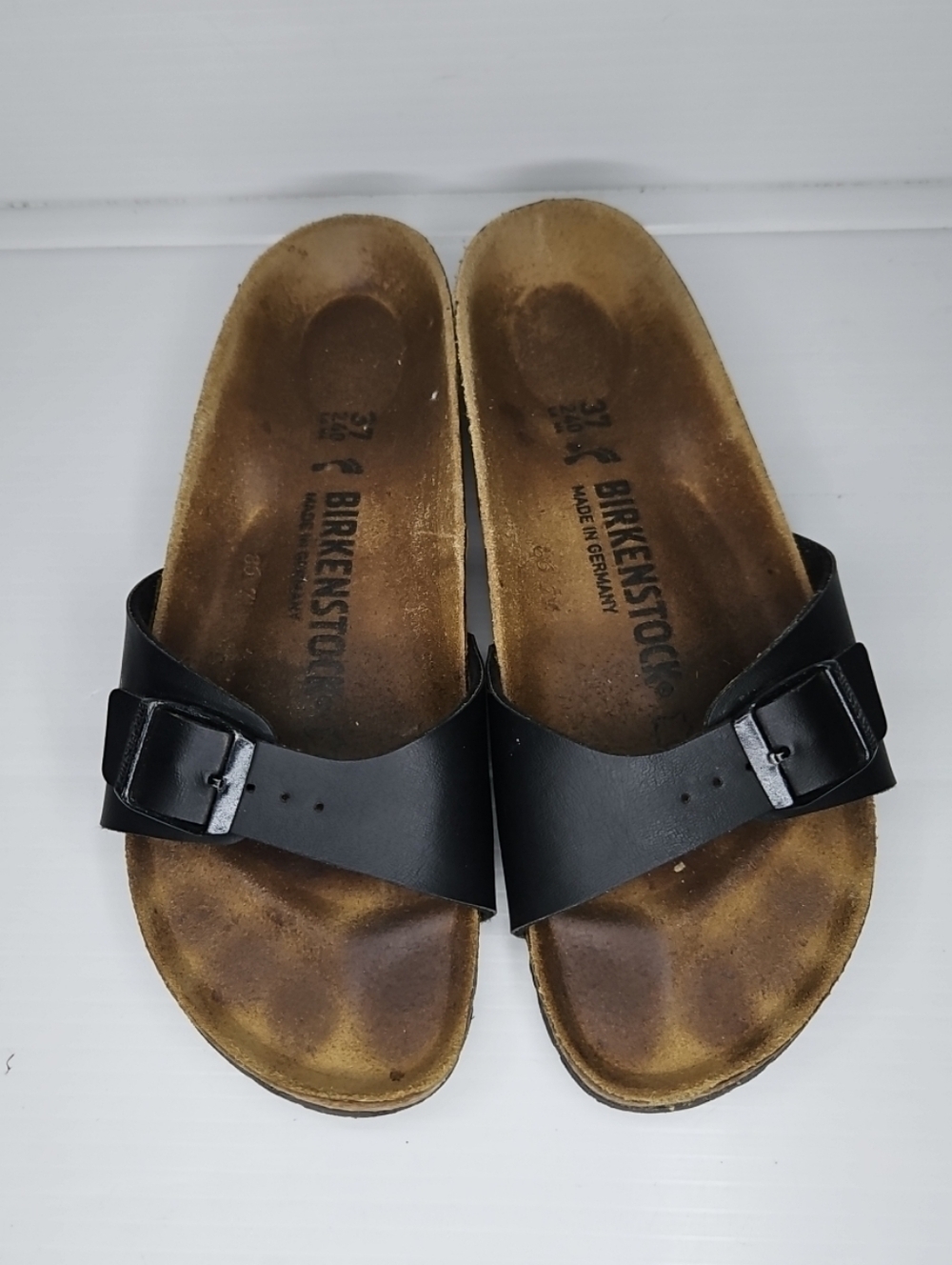 Birkenstock Madrid Black One-Strap Slides – Women’s Size 37,Classic Leather .